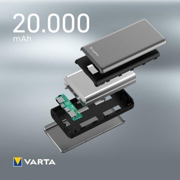 Портативний зарядний пристрій Power Bank Varta Fast Energy 20000 mAh Silver Varta Fast Energy 20000 фото